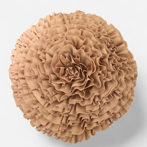 Pink Ruffled Decorative Pillow - Picture 7 of 8